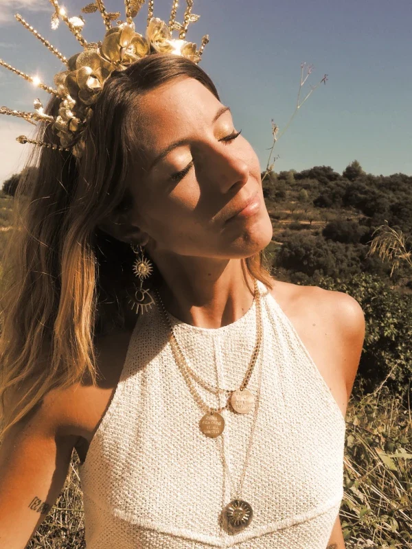 Collier soleil long fond galaxie - Le visage du Cosmos - Image 6