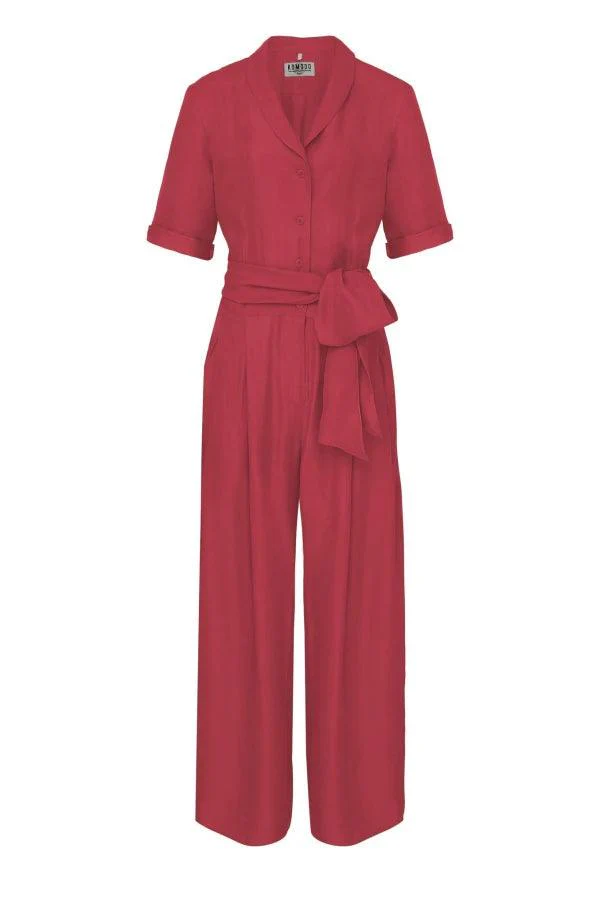 Combinaison en rayonne rose pour femme - Planet - Image 2