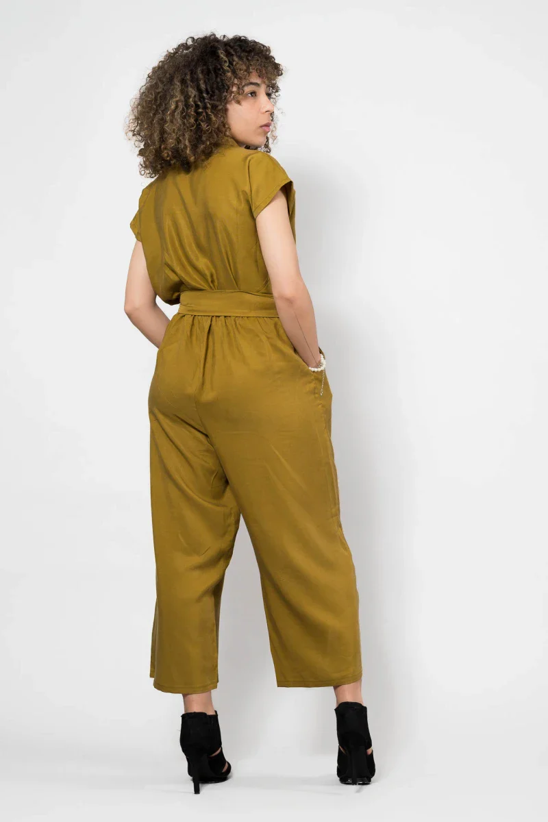 Combinaison pantalon Tencel Khaki - Image 3