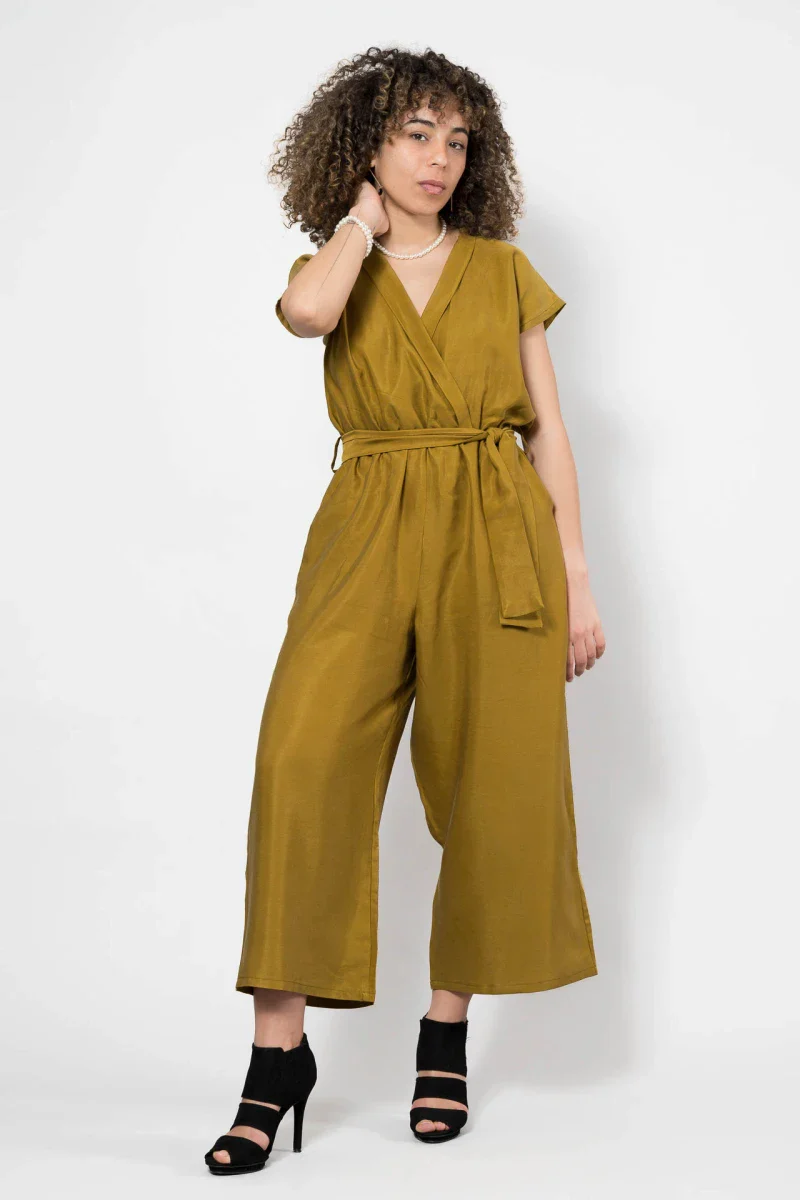 Combinaison pantalon Tencel Khaki - Image 4