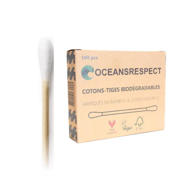 Cotons-tiges en bambou biodégradables - Lot de 100 unités - Image 3