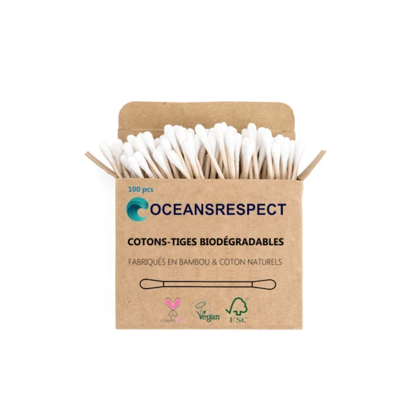 Cotons-tiges en bambou biodégradables - Lot de 100 unités - Image 6
