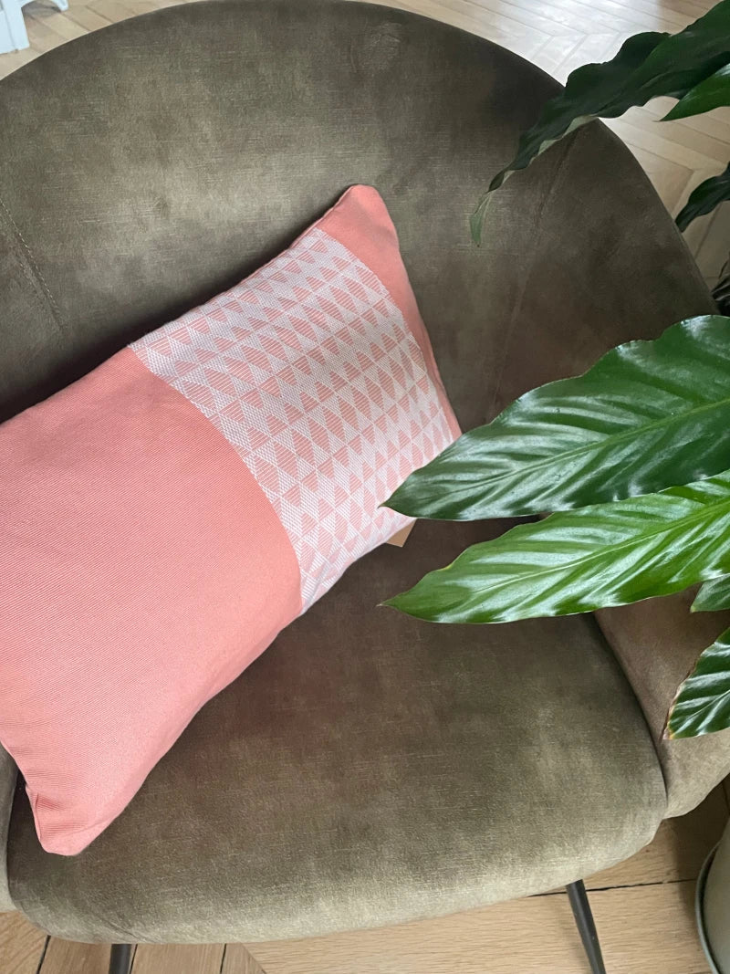 Coussin fait main Ede rose - Image 3