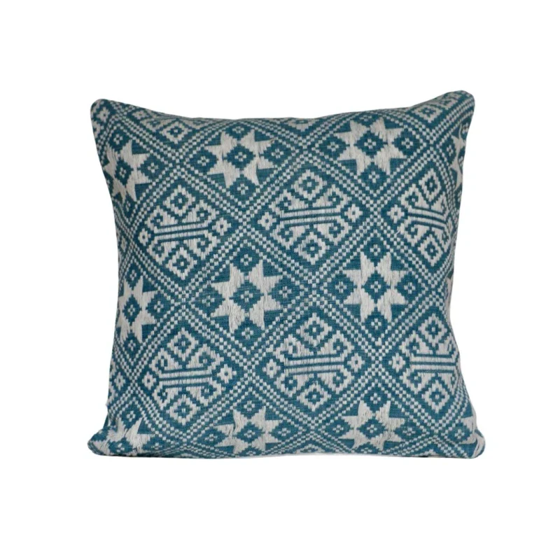 Coussin fait main bleu - Dokmai - Image 2