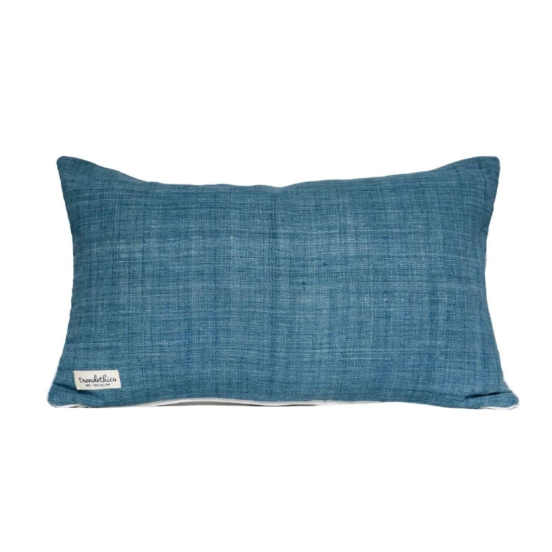 Coussin fait main bleu - Dokmai - Image 8