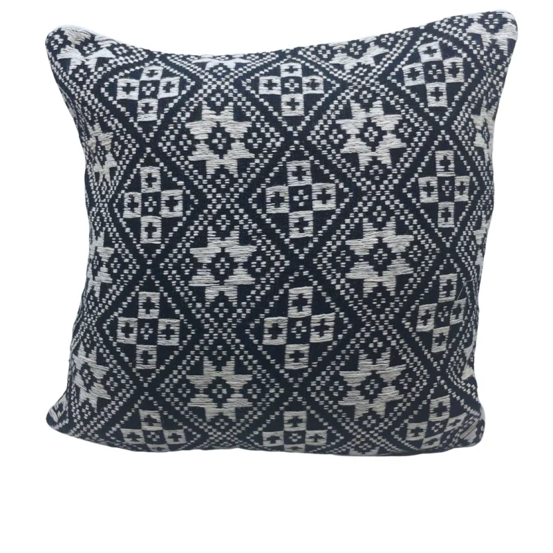 Coussin fait main bleu marine - Dokmai - Image 10