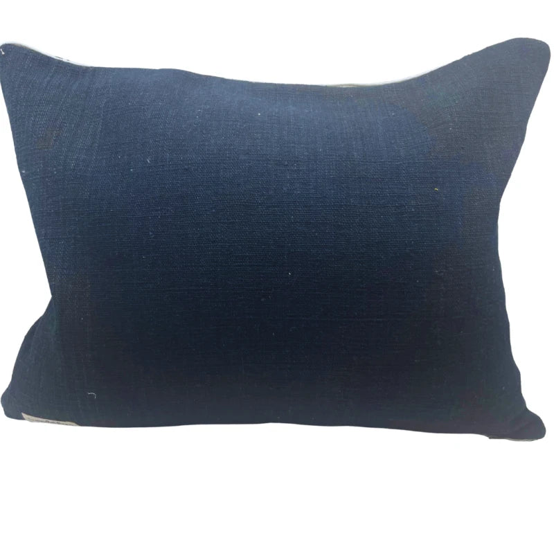 Coussin fait main bleu marine - Dokmai - Image 5