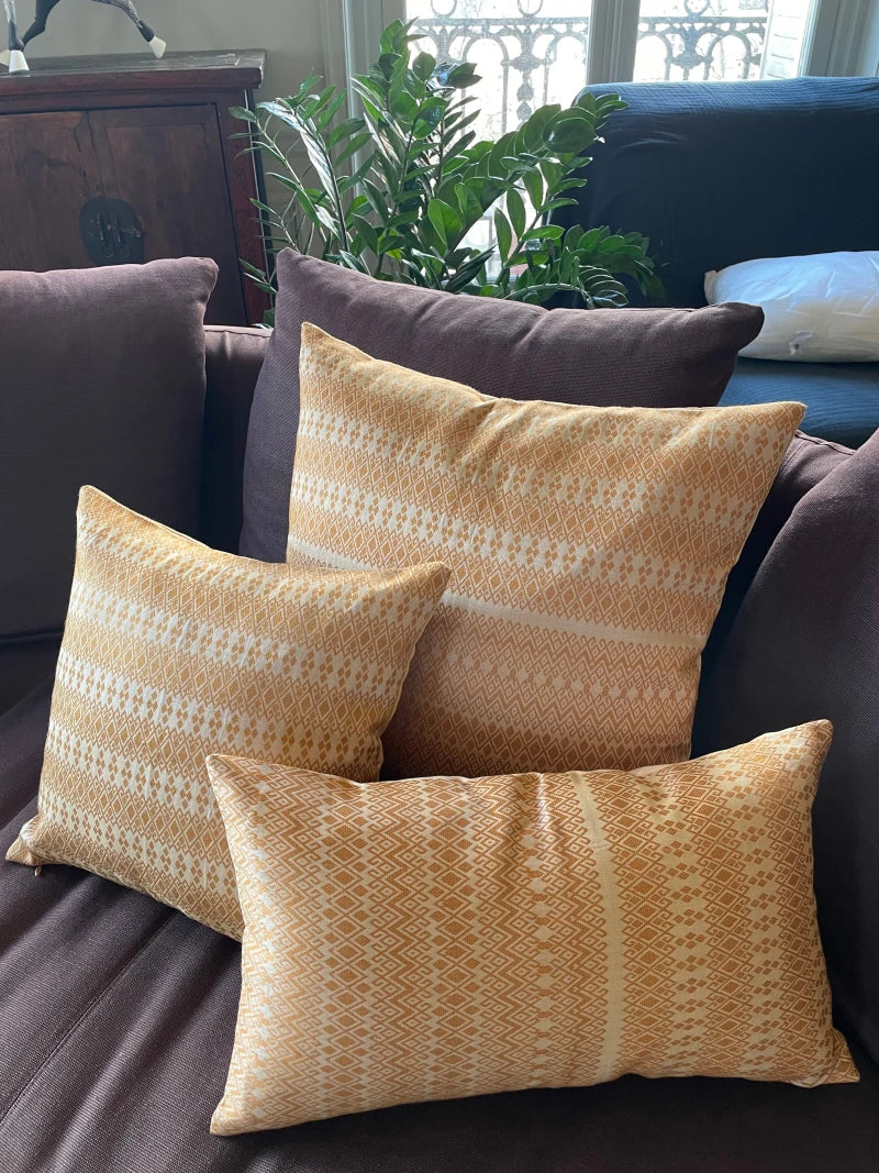 Coussin fait main - Kachin caramel - Image 3