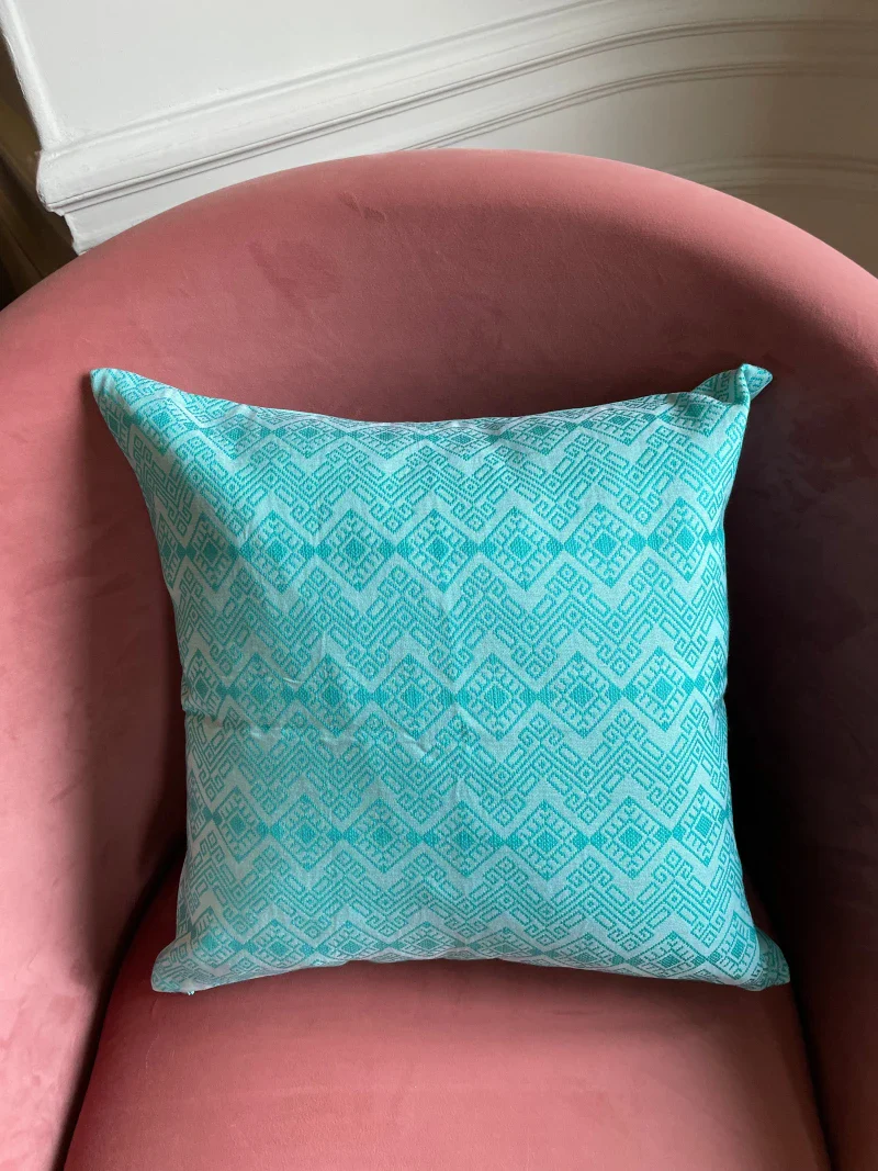 Coussin Kachin turquoise - Image 3