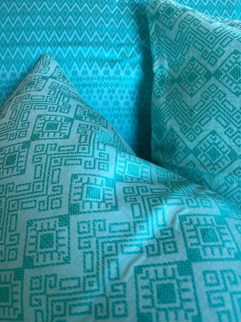 Coussin Kachin turquoise - Image 4