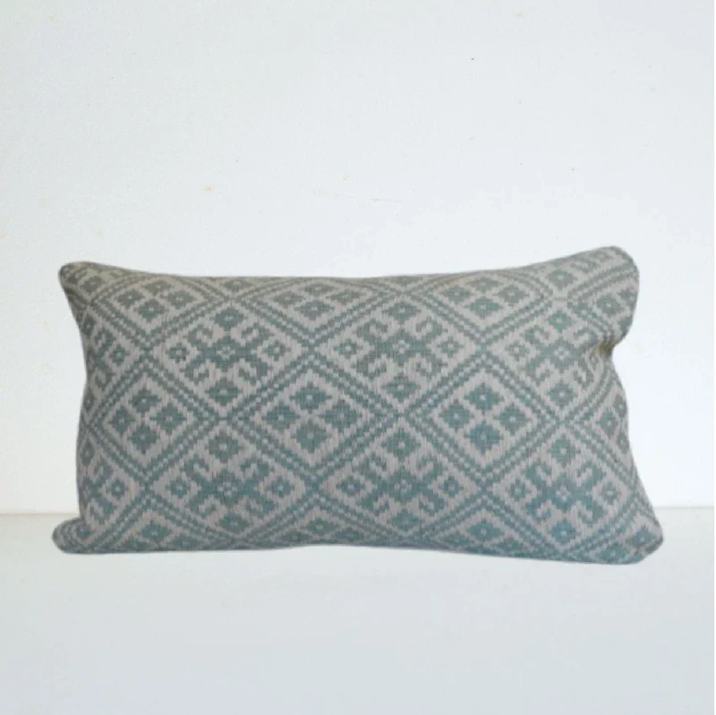 Coussin tissé main bleu ciel - Dokmai - Image 5