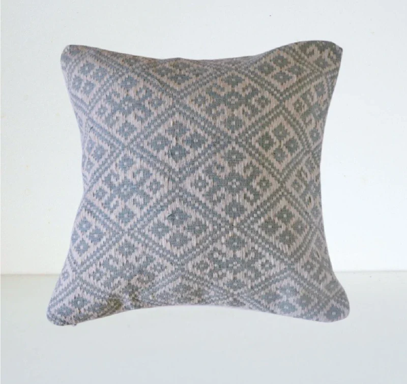 Coussin tissé main bleu ciel - Dokmai - Image 6