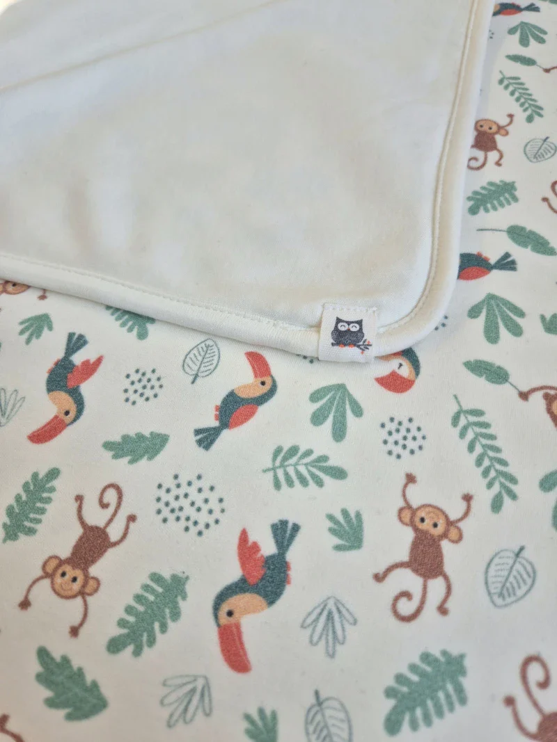 Couverture bébé naissance en coton bio - Jungle - Image 2