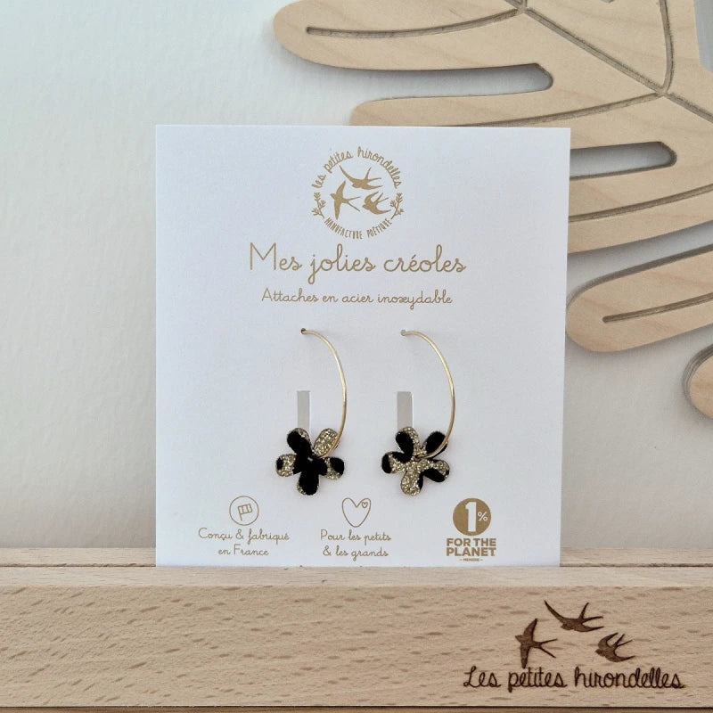 Créoles en feutrine pailletée - Fleurs - Image 11