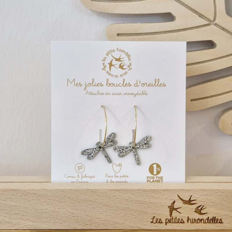 Créoles en feutrine pailletées - Libellules - Image 9