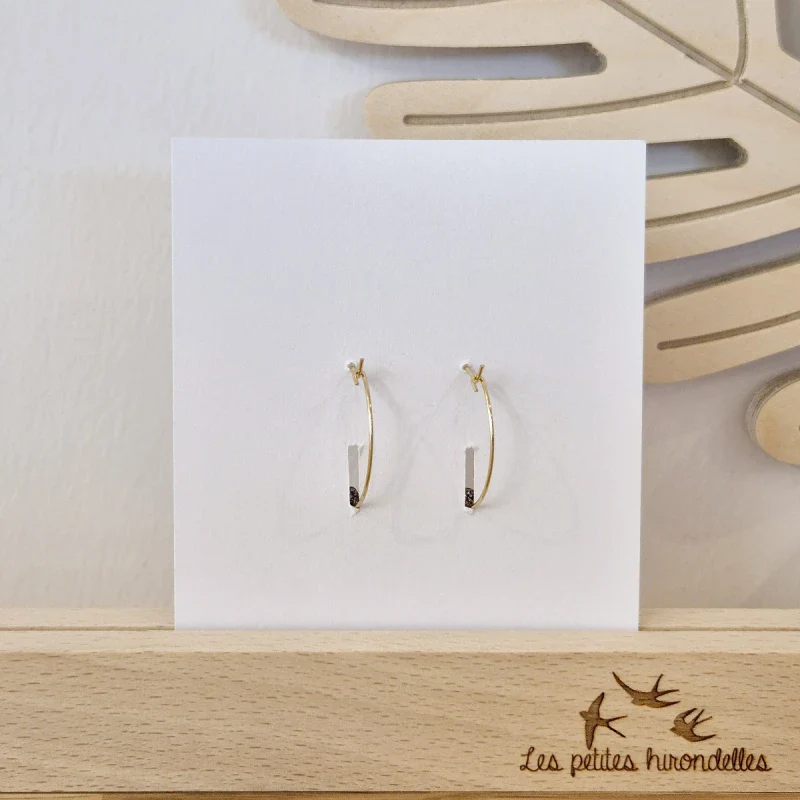 Créoles en feutrine pailletées - Cœurs - Image 4