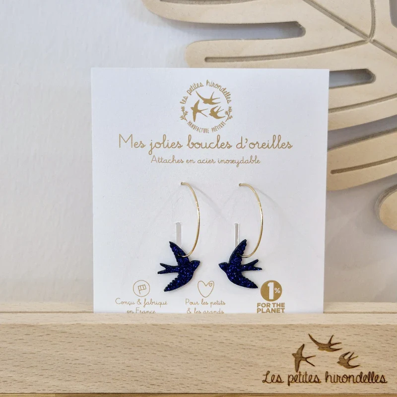 Créoles pailletées - Hirondelles - Image 8
