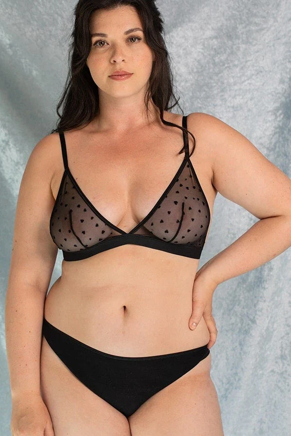 Culotte en coton bio Noire - Amour - Image 2