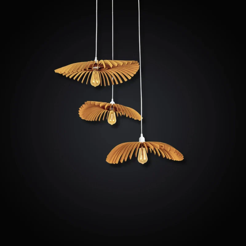 Suspension Cygnes Teinté Chêne - Artisanale et Écologique - Image 4
