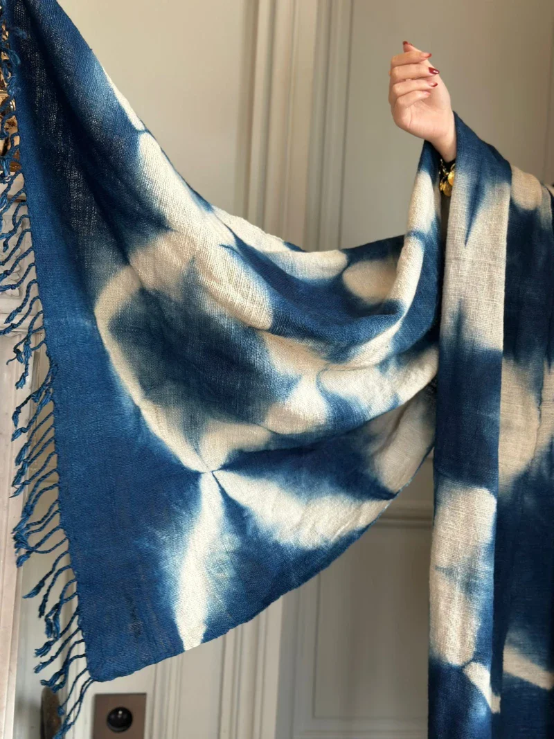 Écharpe bleu et blanche - Tie and Dye - Image 2