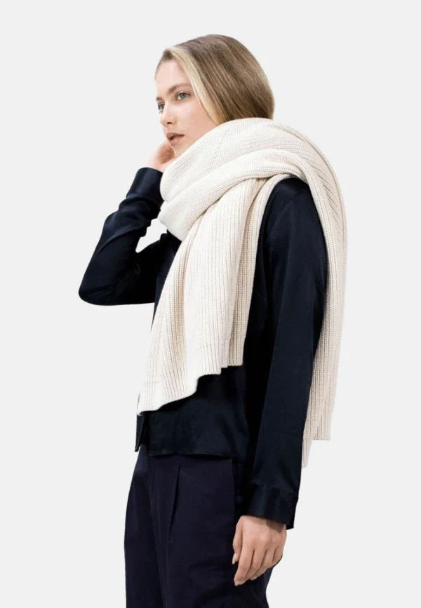 Écharpe en coton bio tricoté Beige - Olden OLA - Image 157
