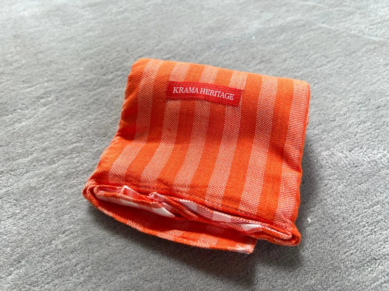 Écharpe en coton avec écrin en palmier tressé - Pop Orange - Image 5