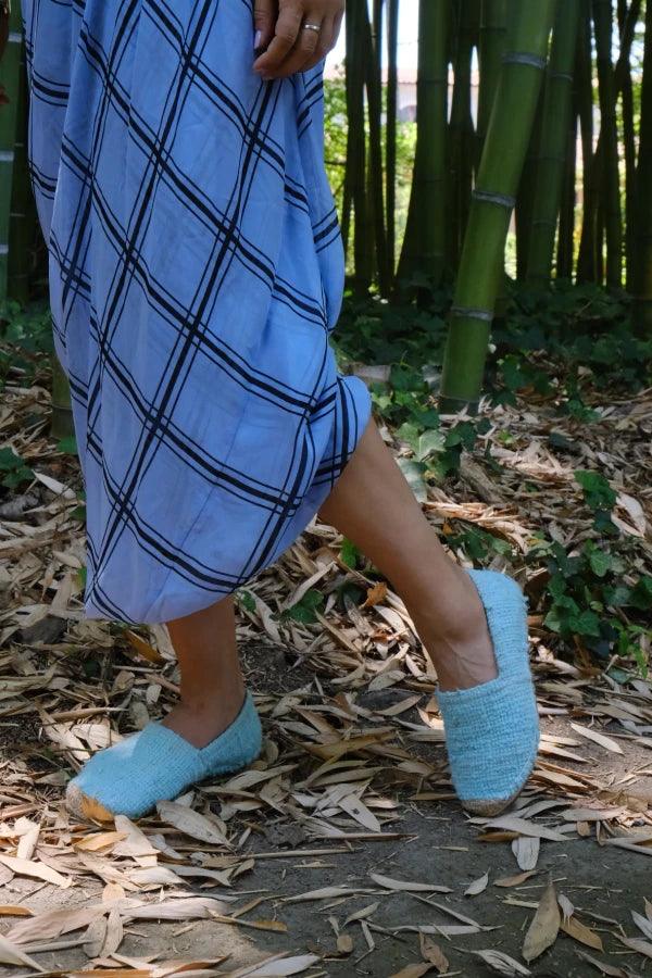 Espadrilles cyan en jute tressé - Naturelles - Image 13