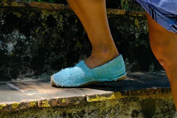 Espadrilles cyan en jute tressé - Naturelles - Image 14