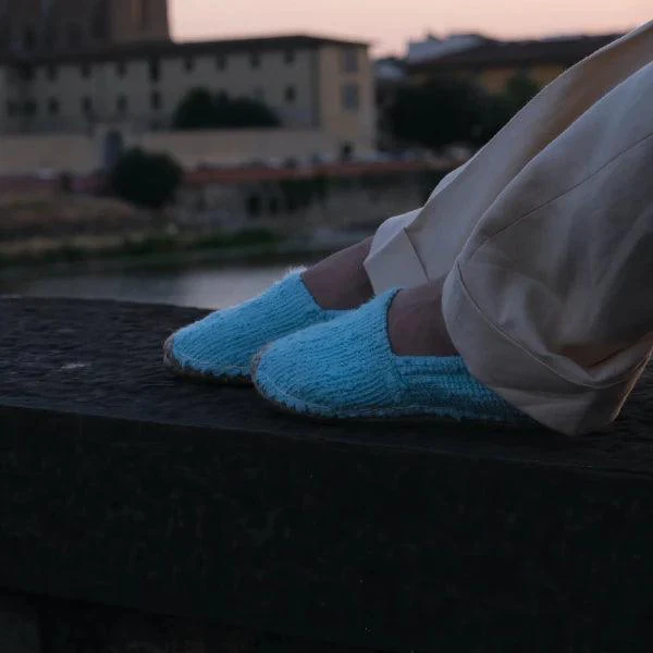 Espadrilles cyan en jute tressé - Naturelles - Image 18