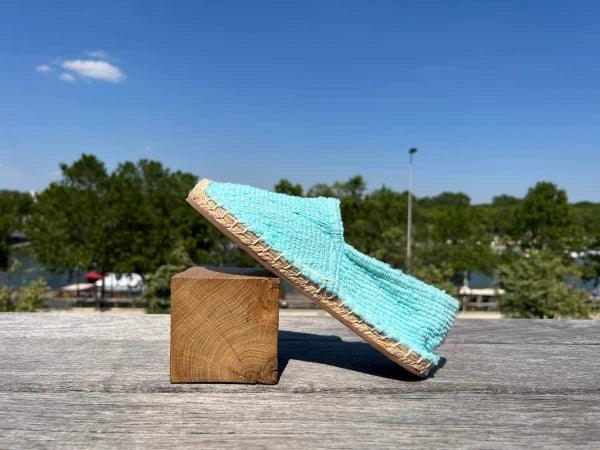Espadrilles cyan en jute tressé - Naturelles - Image 5