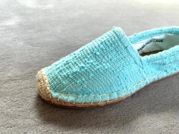 Espadrilles cyan en jute tressé - Naturelles - Image 7