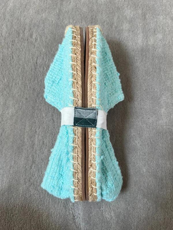 Espadrilles cyan en jute tressé - Naturelles - Image 9