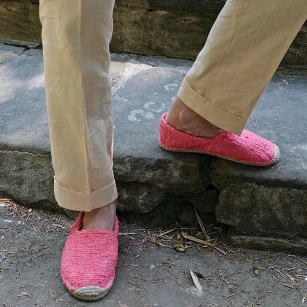 Espadrilles framboise en jute tressé - Naturelles - Image 13