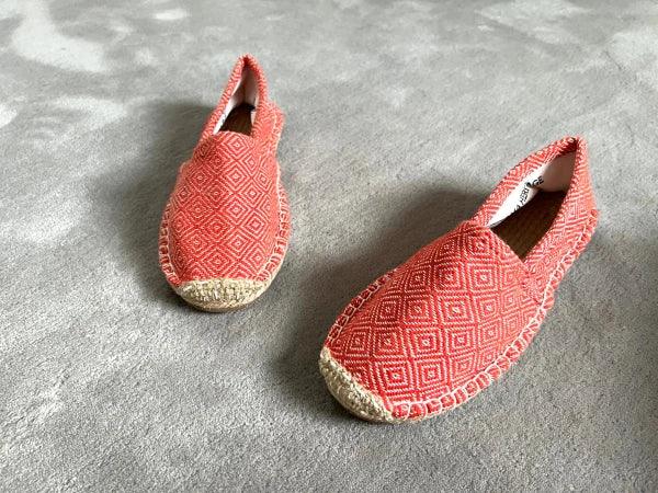 Espadrilles orange corail en jute tressé - Diamond - Image 3