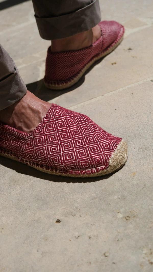 Espadrilles rouge brique en jute tressé - Diamond - Image 7
