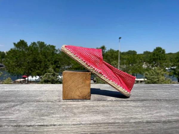 Espadrilles rouge coquelicot en jute tressé - Diamond - Image 3