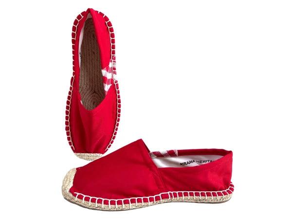 Espadrilles rouge en jute tressé - Krama - Image 4