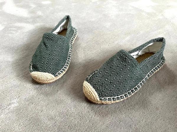 Espadrilles vert forêt en jute tressé - Diamond - Image 10
