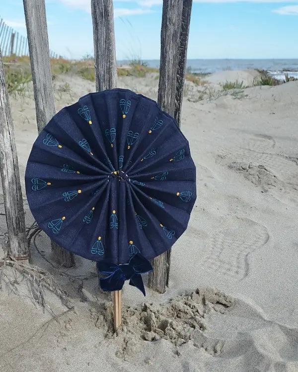 Éventail rond en tissu ou toile de jute - Image 11