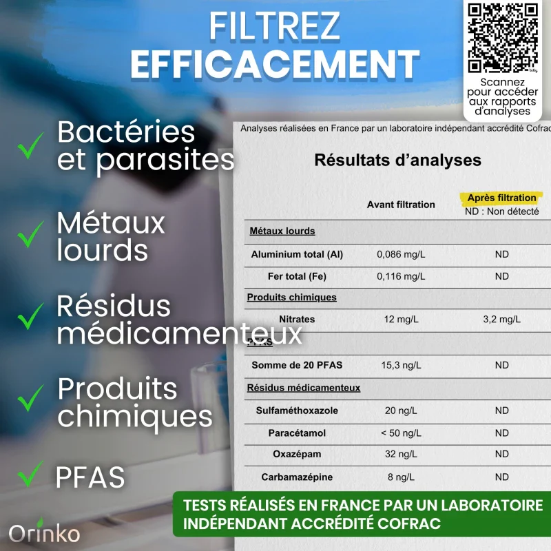 Filtre à Eau en acier inoxydable par Gravité 8,5L - Image 11