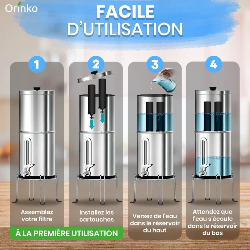 Filtre à Eau en acier inoxydable par Gravité 8,5L - Image 9