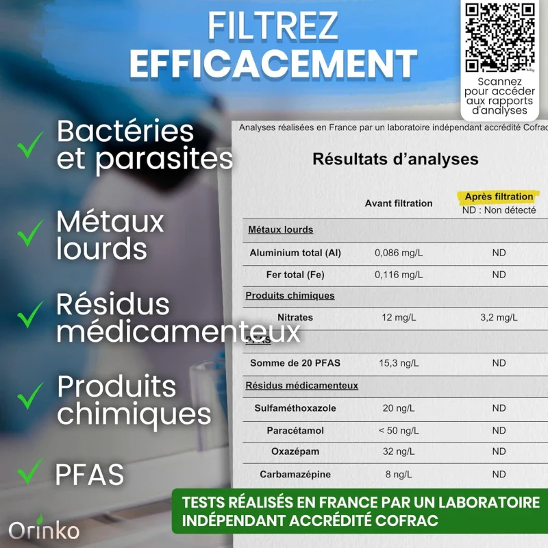 Filtre à Eau par Gravité 8,5L avec 4 Cartouches - Image 4