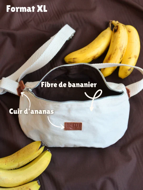 Grand sac banane vegan à partir de banane et ananas - Naturel - Image 17