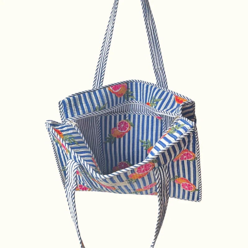 Grand tote bag à Zip  – "Blood Orange Breeze" - Image 3