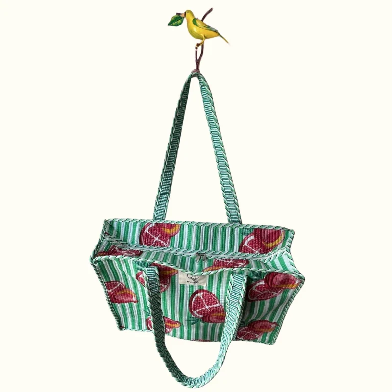 Grand tote bag à Zip – "Mint & Pomegranate Splash" - Image 2