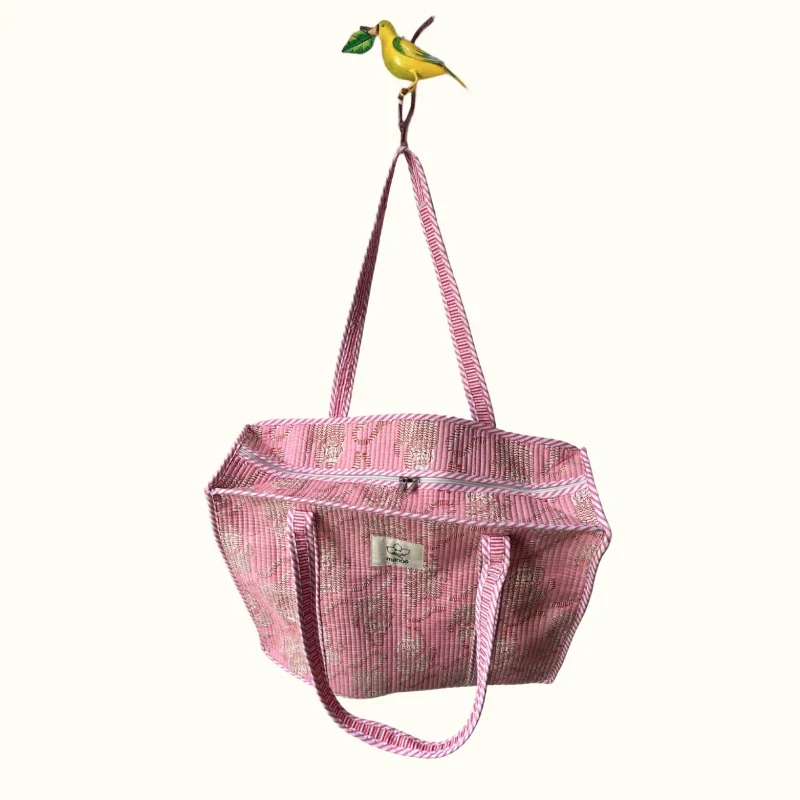 Grand tote bag à Zip  "Pinky life of a tiger" - Image 2