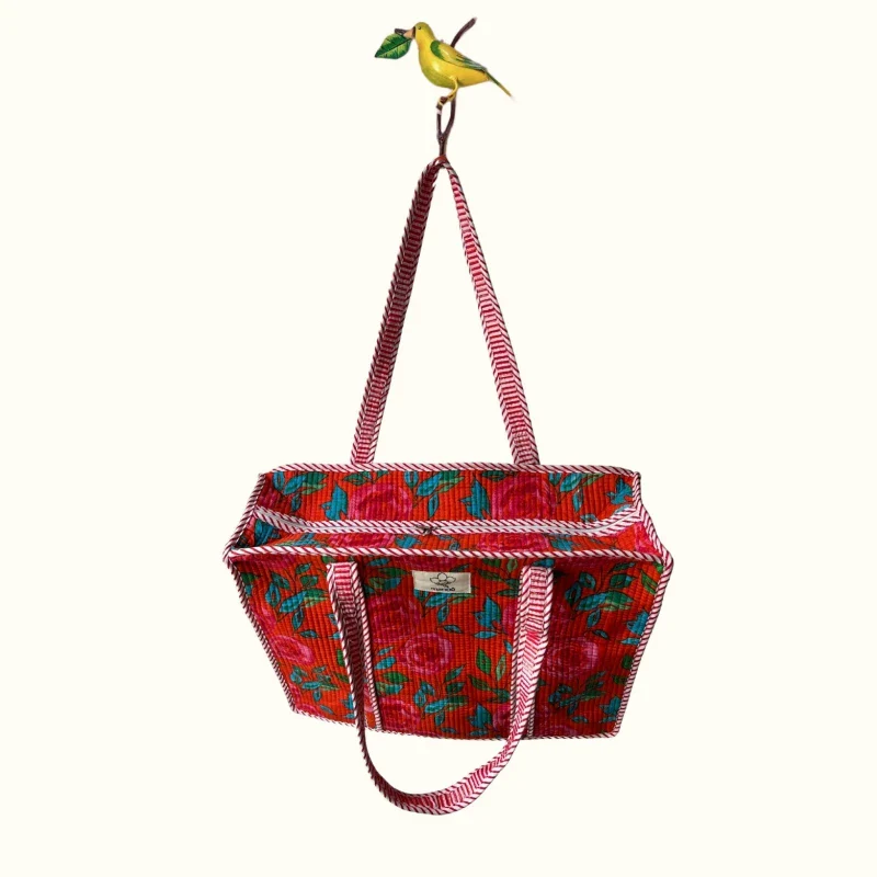 Grand tote bag à Zip - "Rosy Beauty" - Image 2