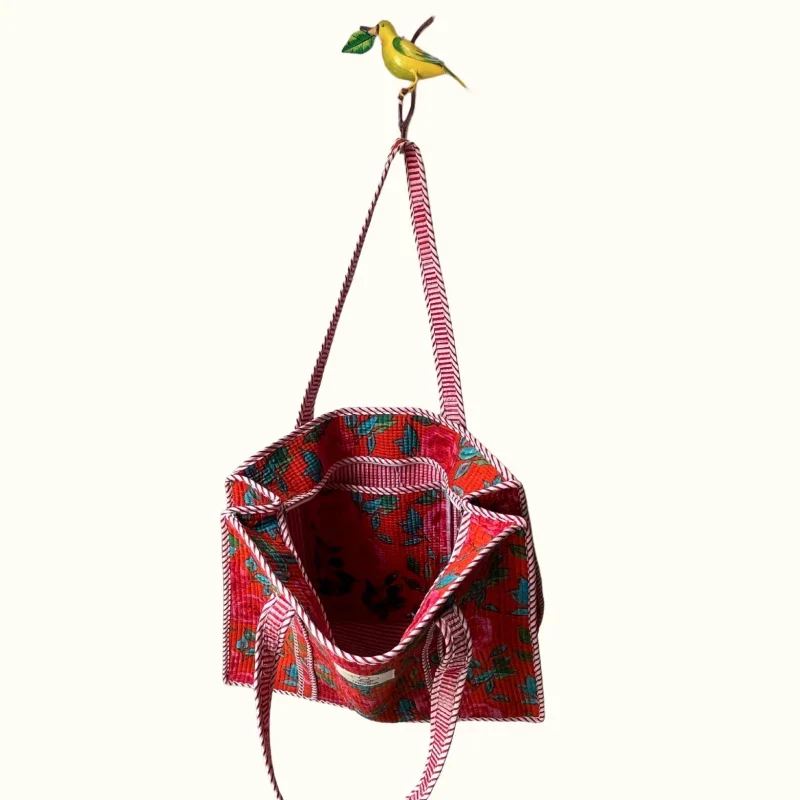 Grand tote bag à Zip - "Rosy Beauty" - Image 3