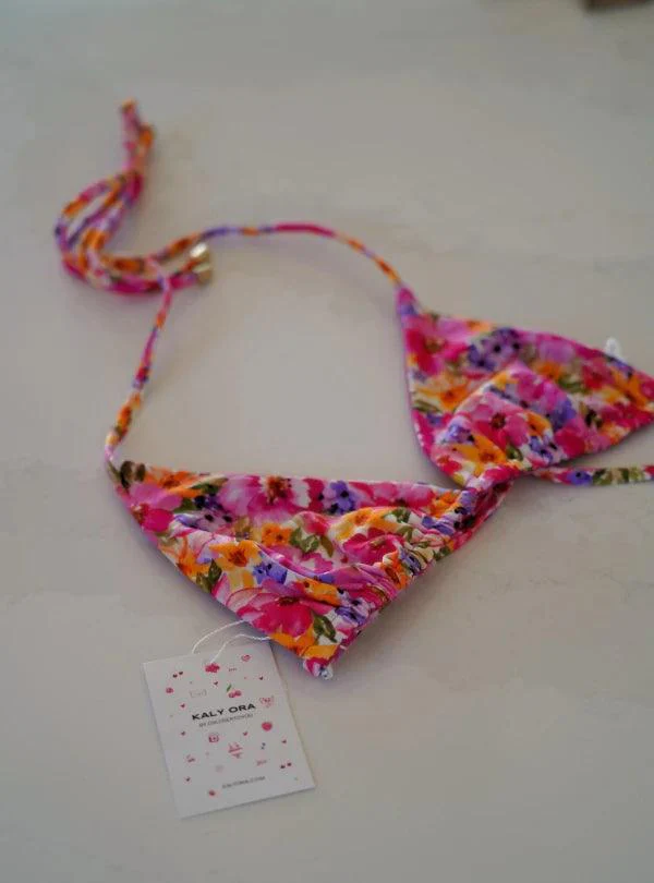 Haut de maillot de bain triangle reversible - Dahlia - Image 11