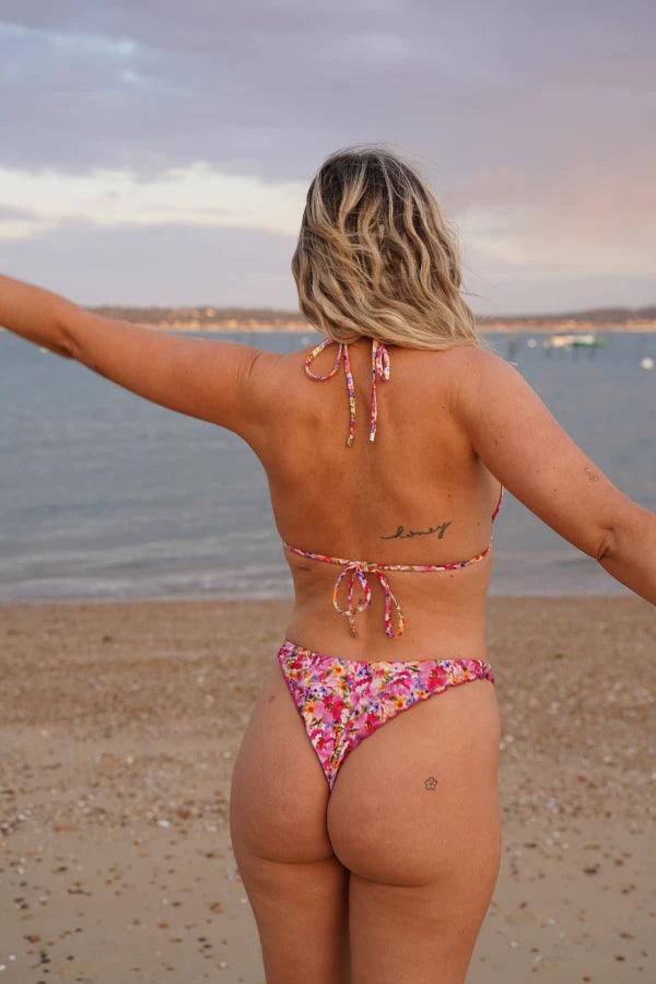 Haut de maillot de bain triangle reversible - Dahlia - Image 3